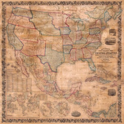 ANONYMOUS - Map of the United States and North America, 1856