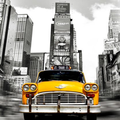 JULIAN LAUREN - Vintage Taxi in Times Square, NYC (detail)