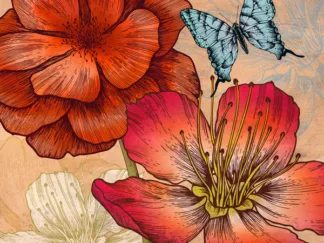 EVE C. GRANT - Flowers and Butterflies (detail)
