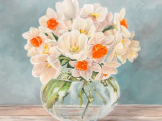 REMY DELLAL - Fleurs et Vases Aquamarine II