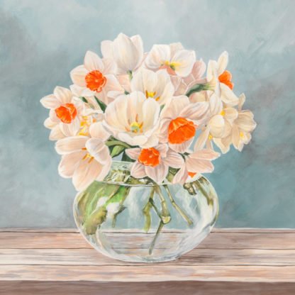 REMY DELLAL - Fleurs et Vases Aquamarine II