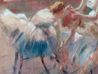 EDGAR DEGAS - Three Dancers Preparing for Class