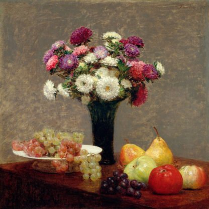 HENRI FANTIN-LATOUR - Asters and Fruit on a Table
