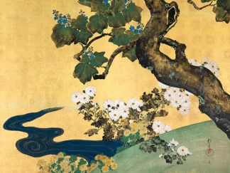 HOITSU SAKAI - Paulownias and Chrysanthemums