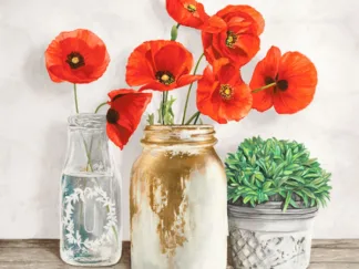 JENNY THOMLINSON - Floral Composition with Mason Jars II