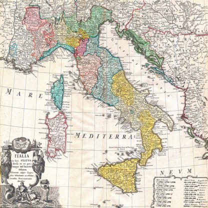 JOHANN HOMANN  - Map of Italy, 1742