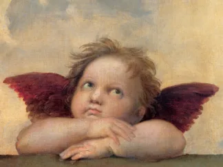 RAFFAELLO - Angelo II - Madonna Sistina (detail)