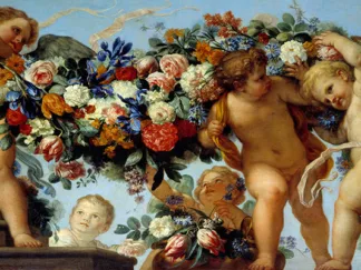 CARLO MARATTA - Amours et Guirlandes de Fleurs I