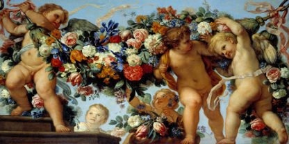 CARLO MARATTA - Amours et Guirlandes de Fleurs I