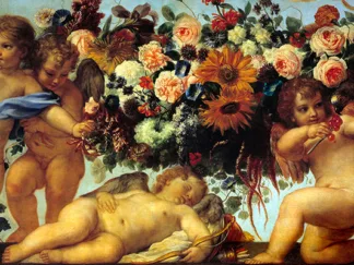 CARLO MARATTA - Amours et Guirlandes de Fleurs II