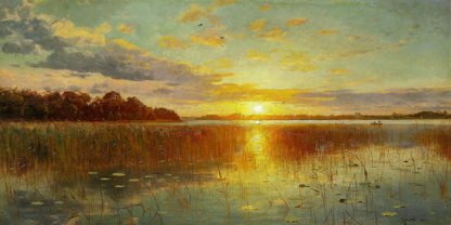 PEDER MORK MONSTED - Sunset over a Danish Fiord