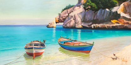 ADRIANO GALASSO - Barche nella Caletta, Sardegna (detail)