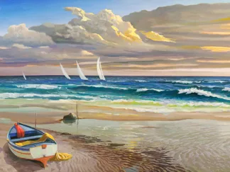 ADRIANO GALASSO - Tramonto sulla Battigia