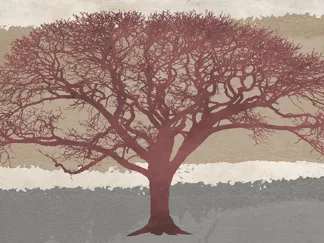 ALESSIO APRILE - Burgundy Tree on Abstract Background