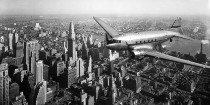 ANONYMOUS - DC-4 over Manhattan, NYC