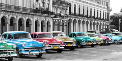PANAGEA IMAGES - Cars Parked in Line, Havana Cuba