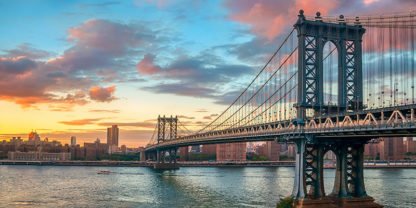 ANONYMOUS - Manhattan Bridge at Sunset, NYC
