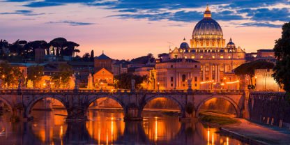 ANONYMOUS - Night View at St. Peter's Cathedral, Rome