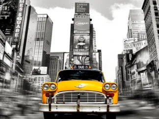 JULIAN LAUREN - Vintage Taxi in Times Square, NYC
