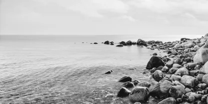 PANGEA IMAGES - Pebbles on the Beach (B&W)