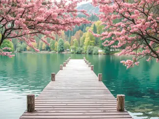 PANGEA IMAGES - Pier on a Lake, Japan