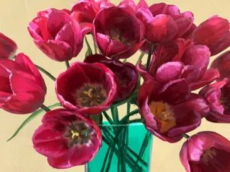 ANDREA ANTINORI - Red Tulips in a Glass Vase (detail)