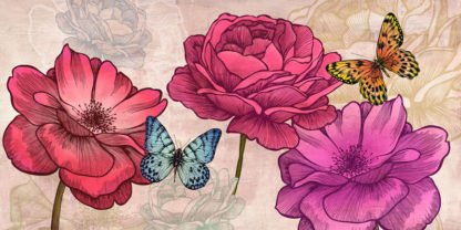 EVE C. GRANT - Roses and Butterfly (neutral)