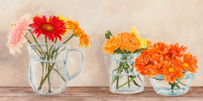 REMY DELLAL - Fleurs et Vases Jaune