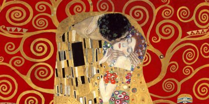 GUSTAV KLIMT - The Kiss, Detail (Red Variation)