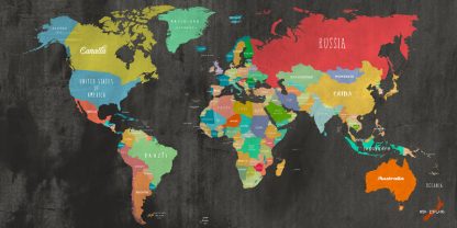 JOANNO - Modern Map of the World (chalkboard detail)