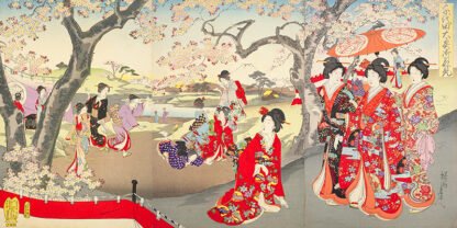 YOSHU (HASHIMOTO) CHIKANOBU - A Hanami at the Edo Castle