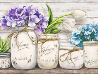 JENNY THOMLINSON - Hydrangeas in Mason Jars