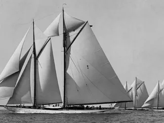 EDWIN LEVICK - Schooner Race (detail)