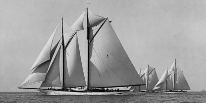 EDWIN LEVICK - Schooner Race (detail)