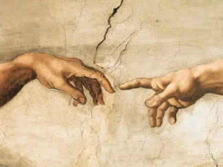 MICHELANGELO BUONARROTI - La Creazione di Adamo (detail)
