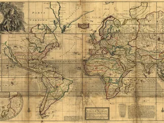 HERMAN MOLL - A New & Correct Map of the Whole World, 1719