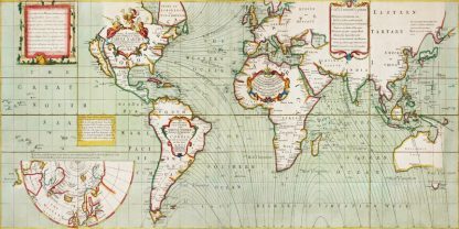 SAMUEL THORNTON - Nova & Accuratissima Totius Terrarum Orbis Tabula Nautica, 1707
