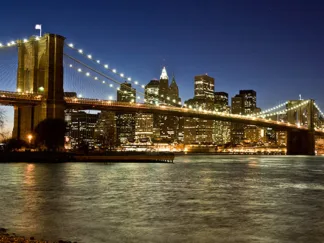 MICHEL SETBOUN - Panoramic View of Lower Manhattan at Dusk, NYC