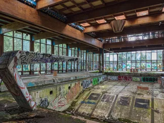 RICHARD BERENHOLTZ - Abandoned Resort Pool, Upstate NY (detail)