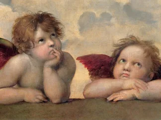 RAFFAELLO - Angeli - Madonna Sistina (detail)