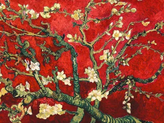 VINCENT VAN GOGH - Van Gogh Deco – Mandorlo in fiore (Red Variation, detail)