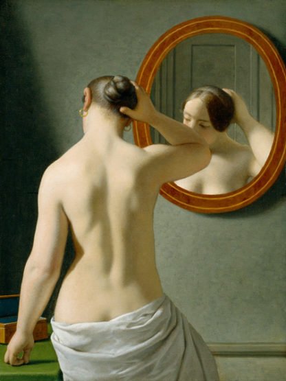 CHRISTOFFER WILHELM ECKERSBERG - Woman Standing in Front of a Mirror