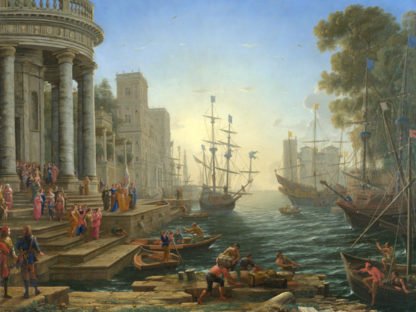 CLAUDE GELLÉE - Seaport with the embarkation of Saint Ursula