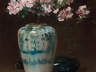 WILLIAM MERRITT CHASE - Pink Azalea – Chinese Vase