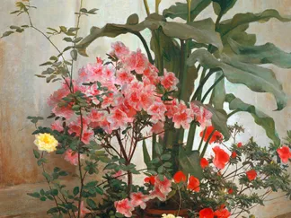 GEORGE COCHRAN LAMBDIN - Side of a Greenhouse