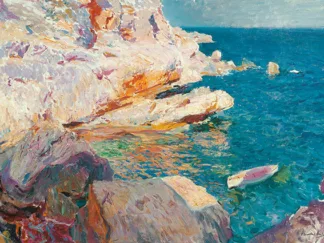 JOAQUÍN SOROLLA Y BASTIDA - Rock at Jávea and the White Boat