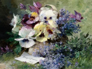 ALBERT-TIBULLE FURCY DE LAVAULT - Pansies and Forget Me Not