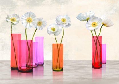 CYNTHIA ANN - Poppies in Crystal Vases (Purple Palette)