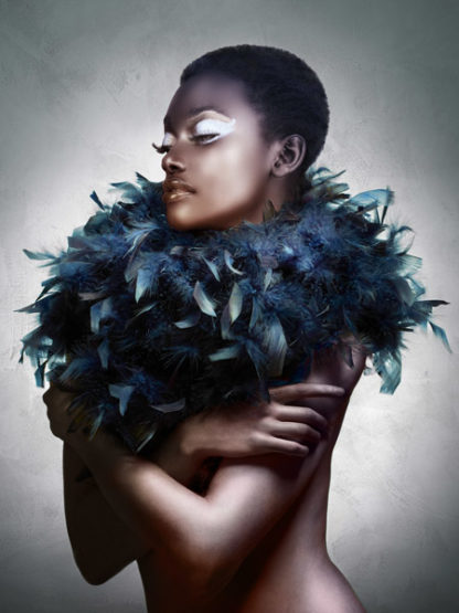 JULIAN LAUREN - Woman with Feathered Scarf