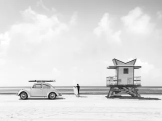 GASOLINE IMAGES - Waiting for the Waves, Miami Beach (BW)